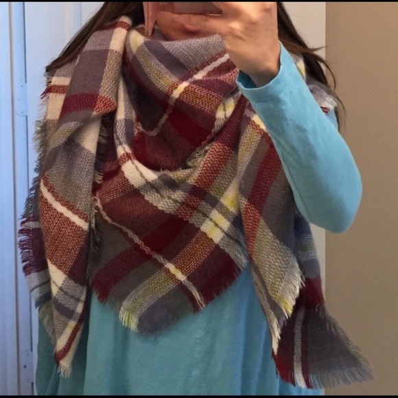 NWT Soft Cotton Blanket Scarf Large 59” by 59” - Picture 2 of 2